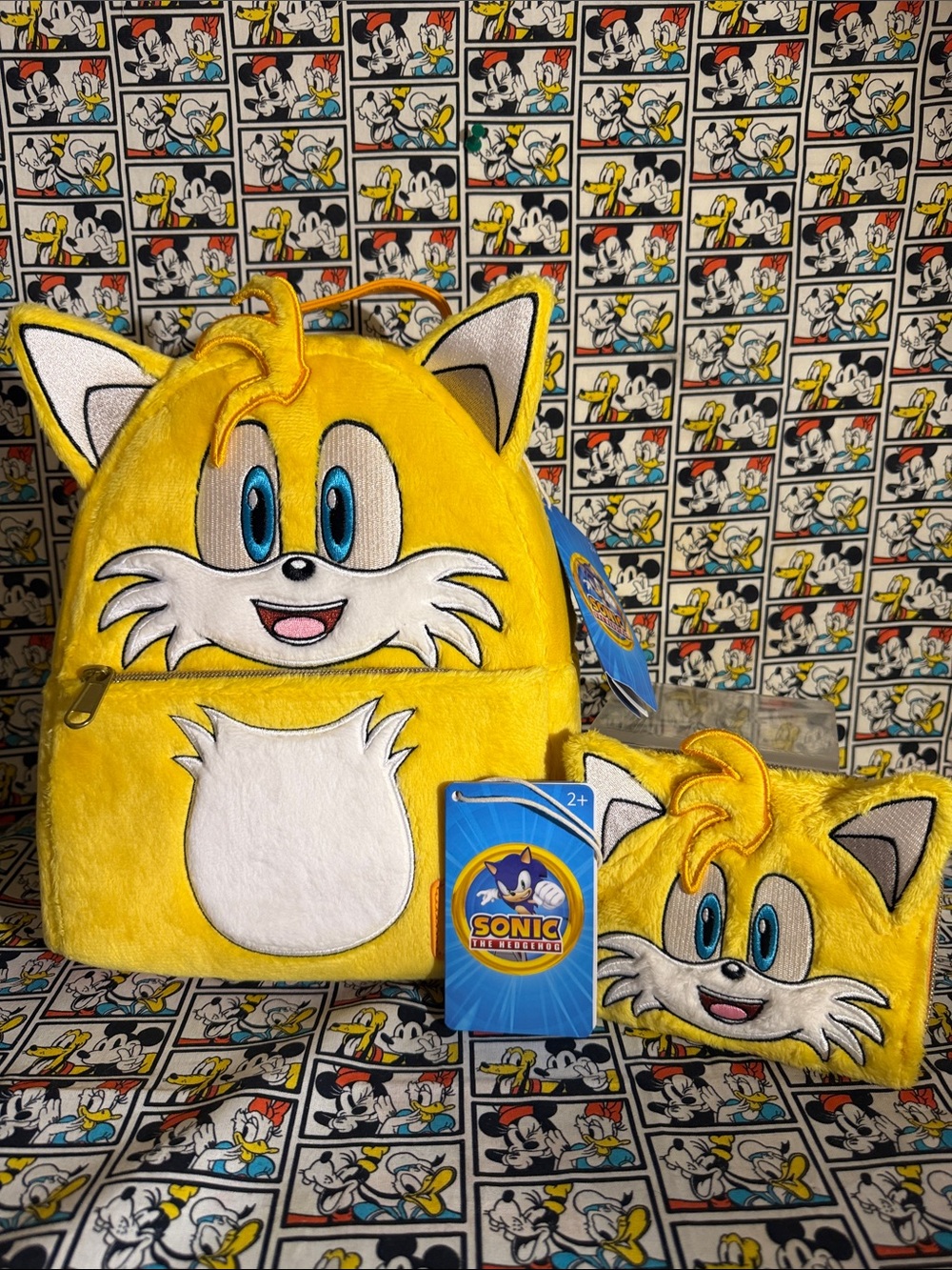 Loungefly Sonic the Hedgehog Tails Plush Mini Backpack + Wallet Set NWT2025